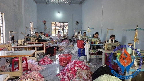 Cơ sở may gia công góp phần giải quyết việc làm cho lao động nông thôn xã Mộ Đức