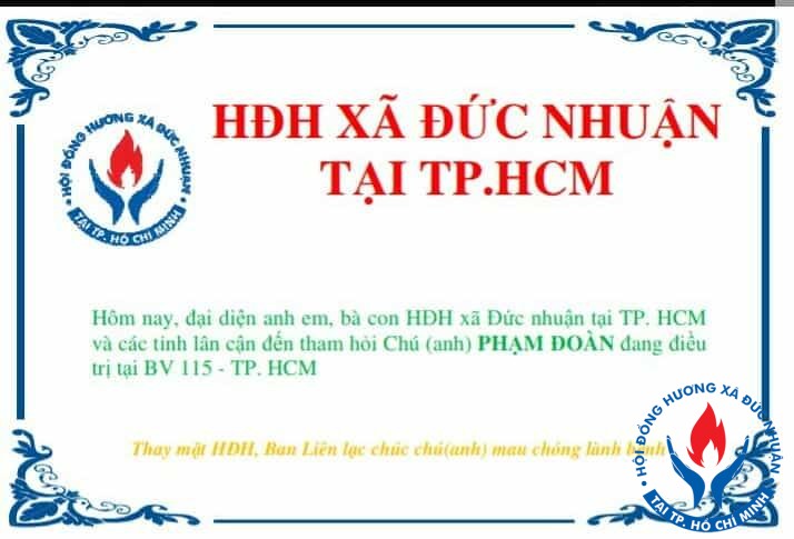 Thăm bà con quê hương Đức nhuận đang điều trị bệnh tại TP. HCM